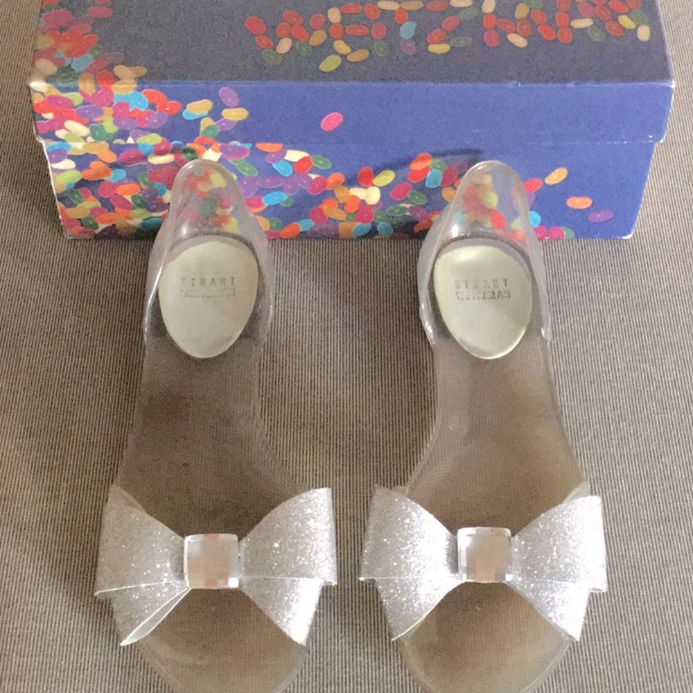 Stuart Weizmann Clear Jelly Flats Sandal SZ 7